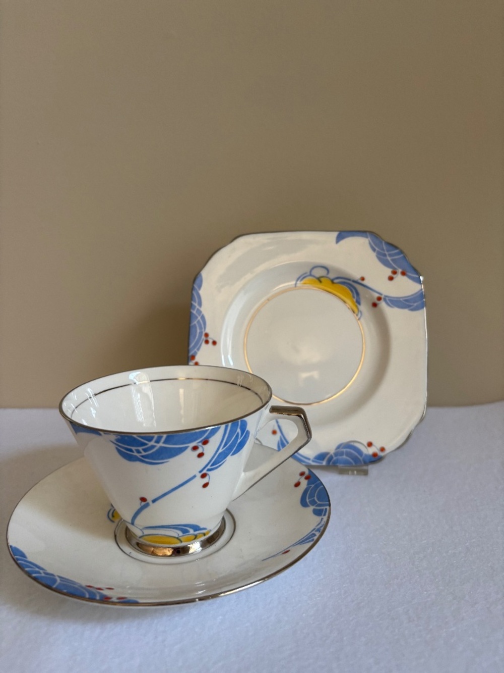 New Chelsea Staffs "Treesa" Art Deco Trio 1930's